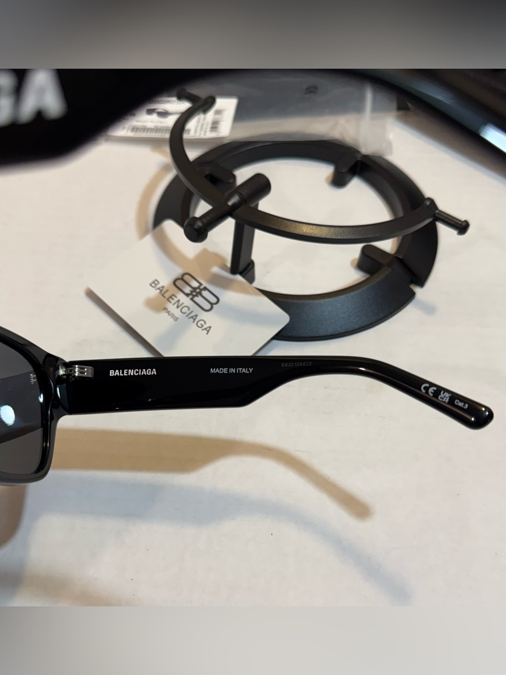 Balenciaga BB0262SA Black/Grey (001) Unisex Sunglasses NEW - Picture 7 of 12